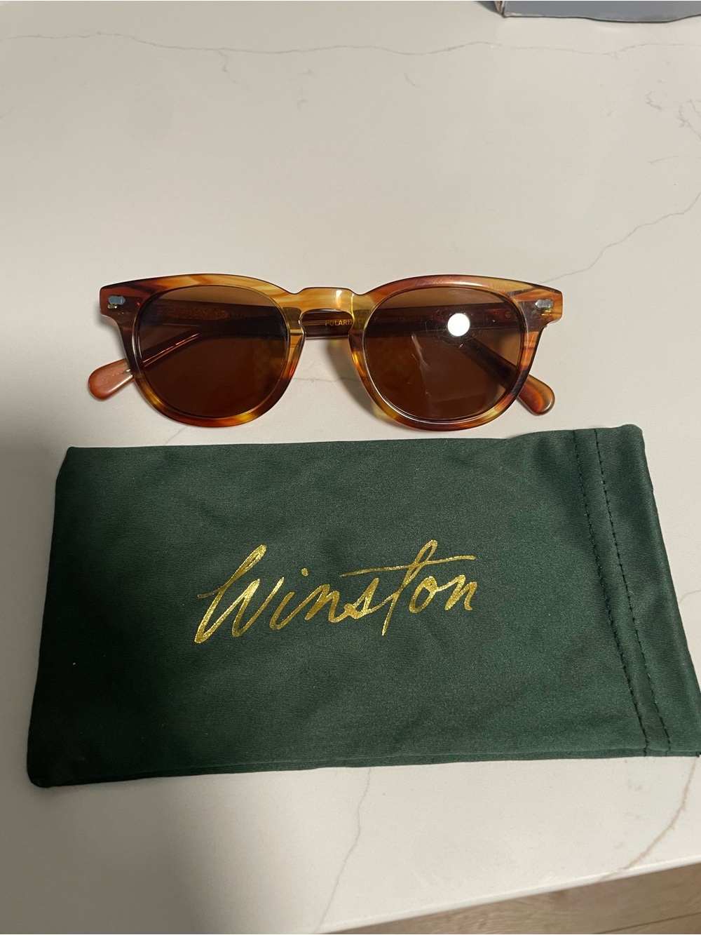 Winston Women's Tortoiseshell Sunglasses with Amber Brown Lenses